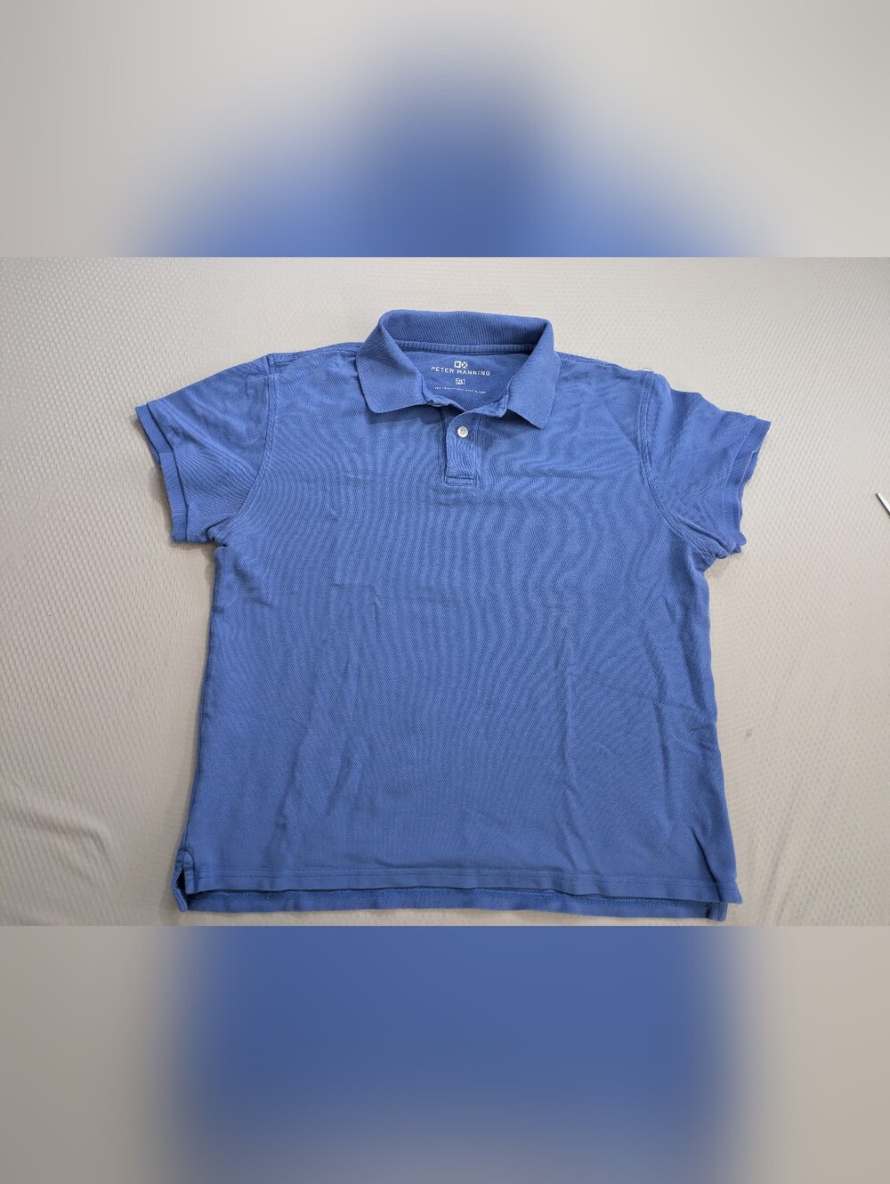 Peter Manning Polo Shirt Mens 2X Blue Short Sleeve Collared Pima Cotton